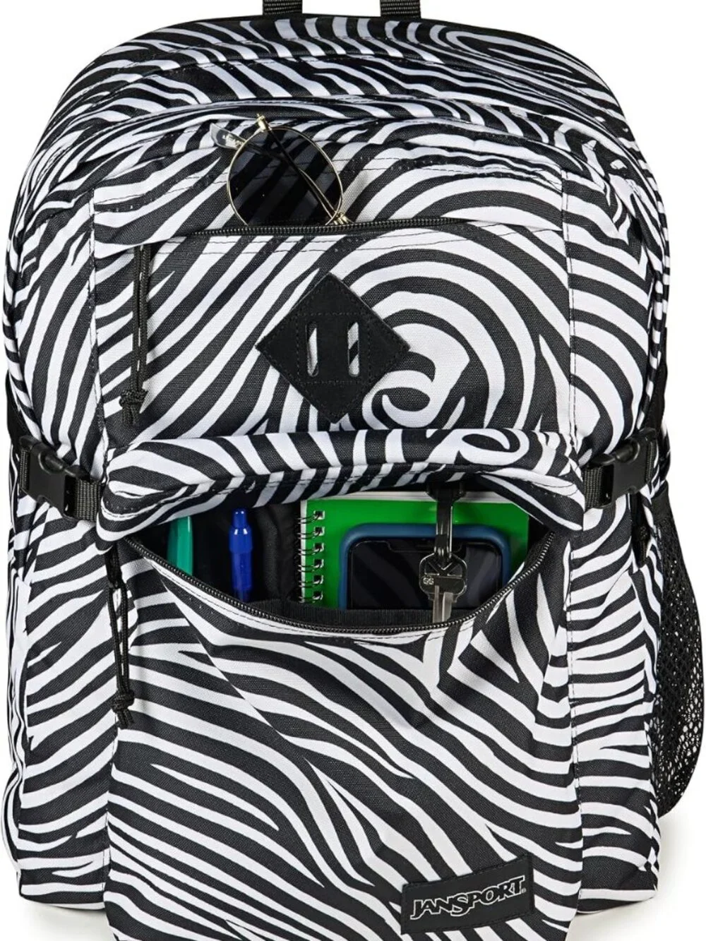 Main Campus Jansport BackPack-Surreal Swirls, black & white, large